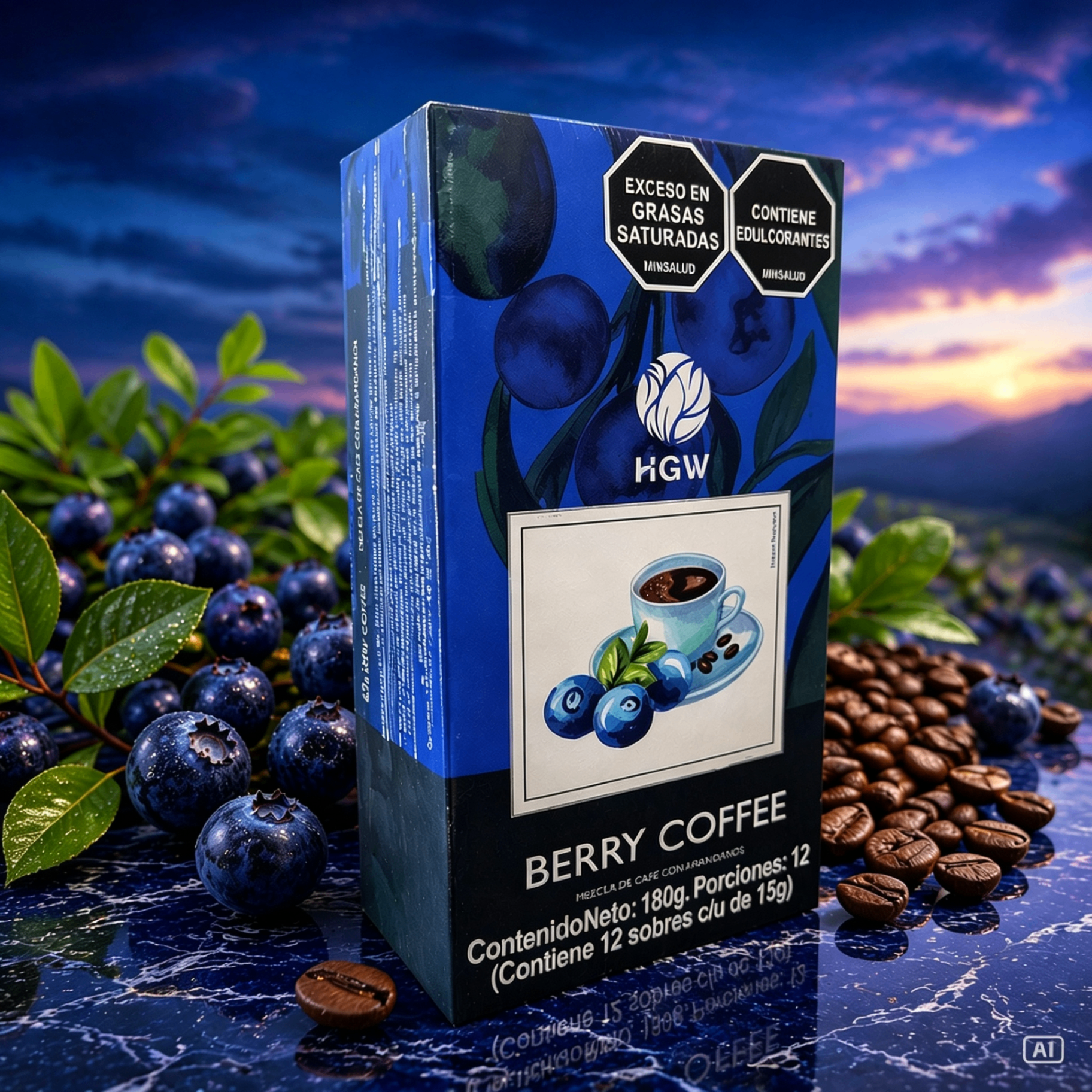 Berry Coffee HGW - Mezcla de café con arándanos